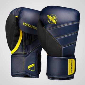 Hayabusa Bokshandschoenen T3 Navy Blauw Geel Vechtsport, Sport en Fitness, Verzenden, Nieuw, Bokshandschoenen
