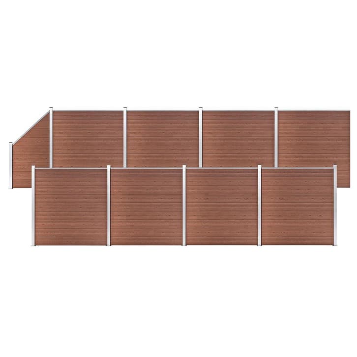vidaXL Schuttingset 8 vierkant en 1 schuin 1484x186 cm HKC, Tuin en Terras, Tuinhekken en Hekwerk, Nieuw, Verzenden