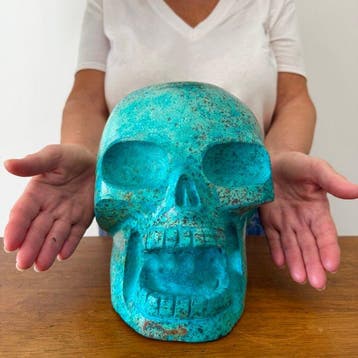 13 kg - Monumentale sculptuur in chrysocolla uit Peru
