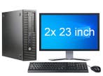 HP EliteDesk 800 G1 SFF i5 4e Gen + 2x 23” FHD Monitor + 2, Ophalen of Verzenden, Nieuw, In_stock