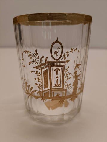Boemia - Drinkset (3) - Kristal, gouden zecchino - 1780/1820