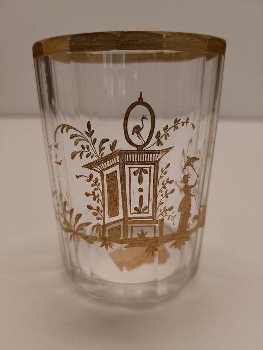 Boemia - Drinkset (3) - Kristal, gouden zecchino - 1780/1820, Antiquités & Art, Antiquités | Verre & Cristal