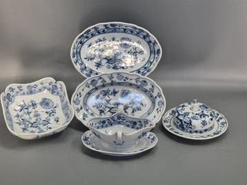 Porzellan Servierset Zwiebelmuster Ernst Teichert Meissen -