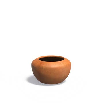 Cortenstaal bloempot Onyx Ø58x33,5cm - Met bodem, Minder dan 60 cm, Rond, Nieuw, Metaal