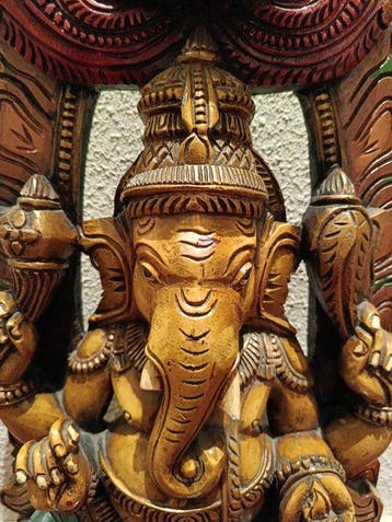 Reliëf, RELIEVE HINDU GANESH - 60 cm - Hout