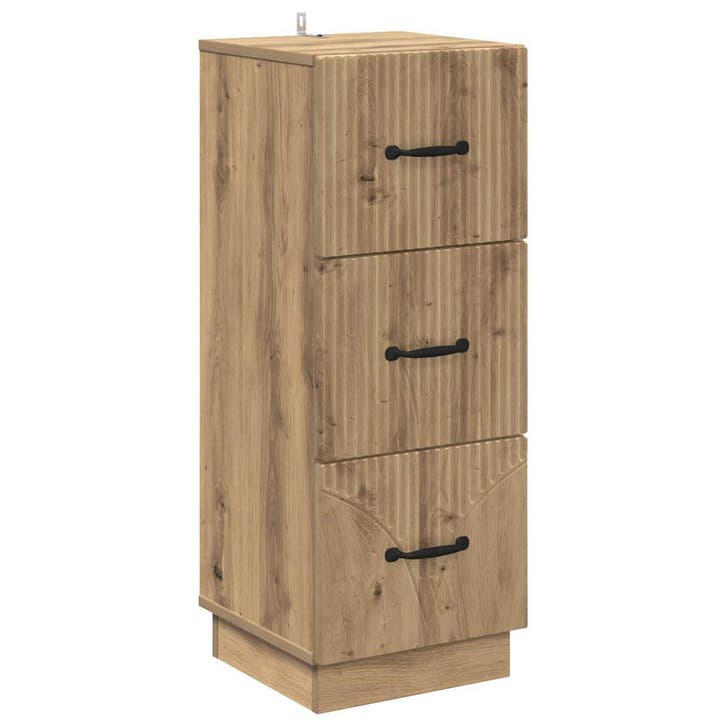 vidaXL Ladekast Artisanaal eiken 33 x 34,5 x 87 cm Bewerkt, Huis en Inrichting, Kasten | Overige, Nieuw, Verzenden