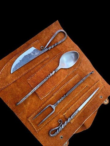 Bestekset (4) - SDF-101- handgemaakte vintage bestekset van