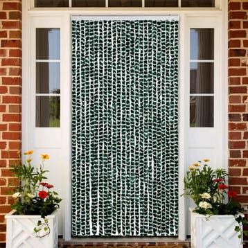 vidaXL Vliegengordijn 100x220 cm chenille groen en wit, Verzenden