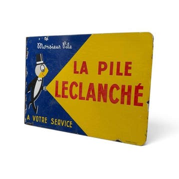 Emaillerie Alsacienne - Emaille bord La Pile Leclanché,