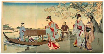 Ysh Chikanobu /  (1838–1912) Kersenbloesems aan de