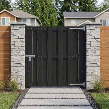 vidaXL Tuinpoort 100 x 100 cm WPC en Aluminium Zwart, Verzenden
