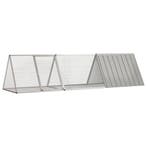 vidaXL Konijnenkooi Grijs 302,5x80,5x71 cm Gegalvaniseerd, Dieren en Toebehoren, Verzenden, Nieuw