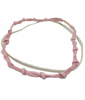 Haarband Sport 1cm - Glitter - Dun Effen Geknoopt – Roze Wit, Nieuw