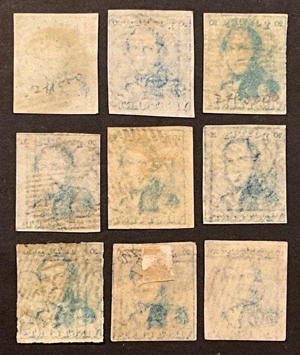 België 1849 - Leopold 1 : Epaulet 2 - 20 centimes Blauw :, Postzegels en Munten, Postzegels | Europa | België