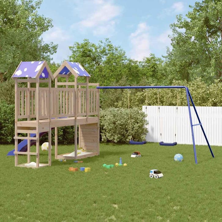 vidaXL Speelhuis massief grenenhout, Kinderen en Baby's, Speelgoed | Buiten | Speeltoestellen, Nieuw, Verzenden
