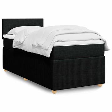 vidaXL Boxspring met matras stof zwart 90x200 cm, Verzenden, Nieuw