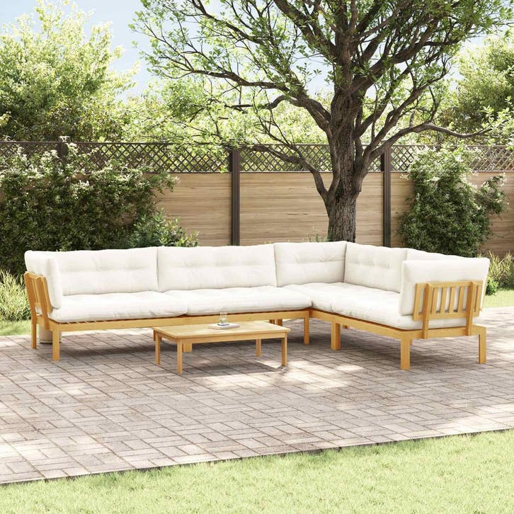 vidaXL 5 Stuk Tuinpallet Sofa Eenheden Massief Acacia Hout, Tuin en Terras, Tuinsets en Loungesets, Nieuw, Verzenden
