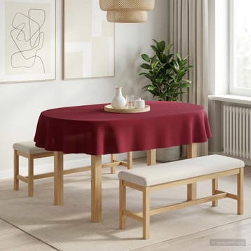 vidaXL Tafelkleed 5 st Ovaal Wijnrood 130 x 220 cm, Verzenden, Nieuw