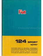 1966 FIAT 124 SPORT SPIDER CARROSSERIE ONDERDELENHANDBOEK