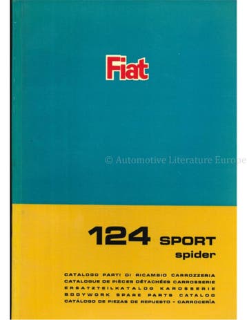 1966 FIAT 124 SPORT SPIDER CARROSSERIE ONDERDELENHANDBOEK