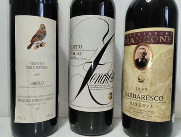 1993 Terlo Ravera, 1993 Ceretto Zonchera Barolo & 1995 Ris., Collections, Vins