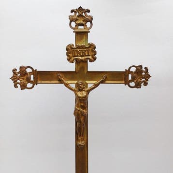 Antiek Kruis - Gegoten messing - 1850-1900 - Messing