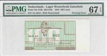 Pays-Bas. - 100 Cents - 1944 - Printing Erro - Pick NE-473b