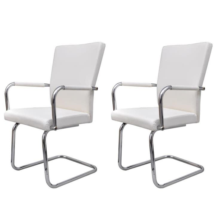 Eetkamerstoelen Wit 2st | 66% korting | Retour deal, Huis en Inrichting, Stoelen, Wit, Twee, Gebruikt, Metaal, Verzenden