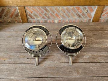 Replica koetslampen Rond met bol voorglas (2x), Nieuw