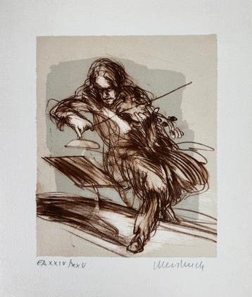 Claude Weisbuch (1927-2014) - Joueur de Violon au Pupitre