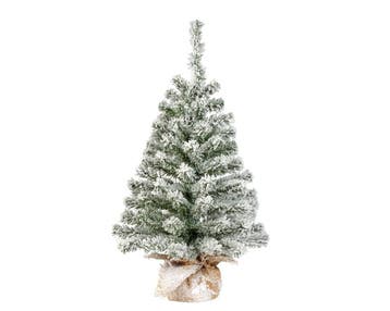 Imperial kunst kerstboom, 75 cm, besneeuwd, jute zak, voor, Nieuw