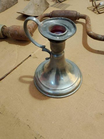 Collectie van memorabilia - zilveren kandelaar 1000, Antiek en Kunst