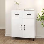 vidaXL Dressoir 69,5x34x90 cm bewerkt hout wit, Verzenden