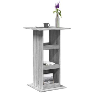 vidaXL Bartafel met opbergruimte 60x60x102 cm hout grijs, Verzenden