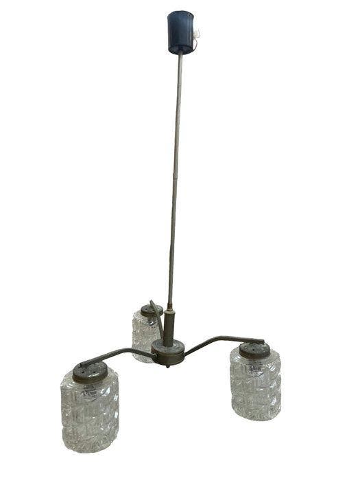 Lampe à suspendre - Laiton - Lustre vintage à trois bras, Antiek en Kunst, Kunst | Designobjecten