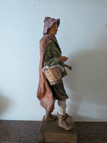 Statue, Pastore in cartapesta leccese - 52 cm - Carton-pâte