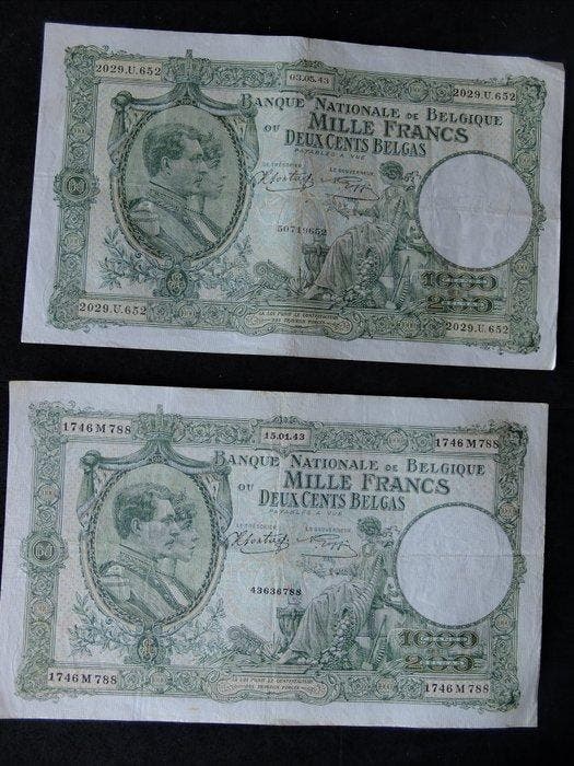 België. - 55 Banknotes - 1914/1960 (Zonder minimumprijs), Timbres & Monnaies, Billets de banque | Europe | Billets non-euro