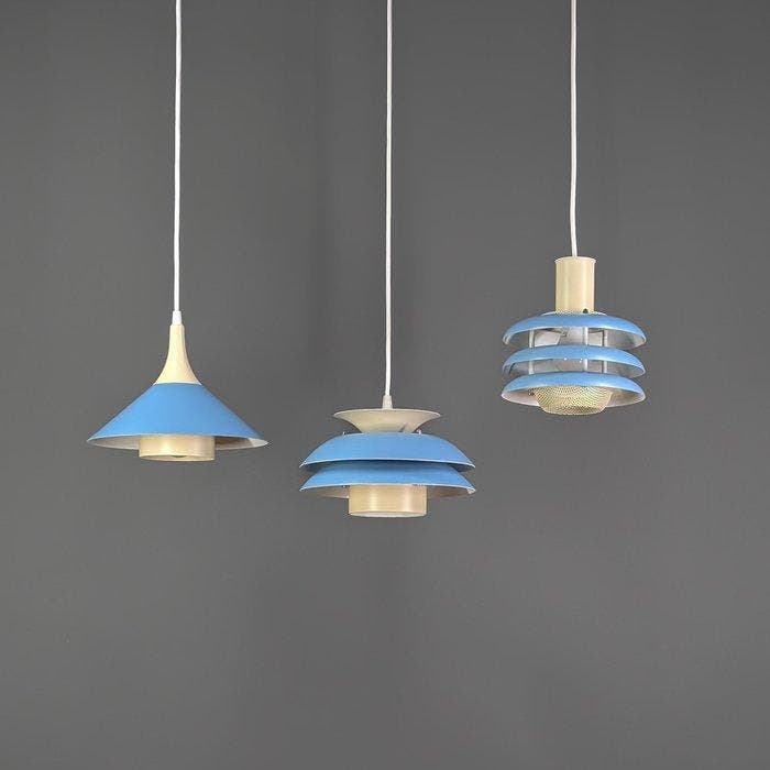 Lamp (3) - Metaal - Mid century hanglampen, Antiquités & Art, Antiquités | Éclairage