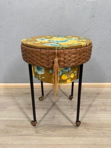 Boîte à couture - Bois, Métal, rotin - Vintage naaikist