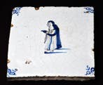 Tegel - Delft - 1650-1700 - Zuster met rozenkrans, Antiek en Kunst