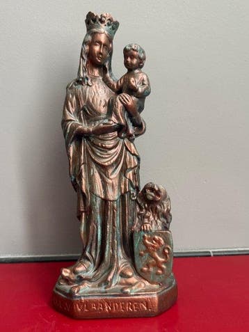 Statue, Onze-Lieve-Vrouw van Vlaanderen - 35 cm - Plâtre, Antiek en Kunst