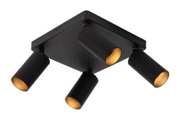 Lucide CLUBS - Plafondspot 4xGU10 Zwart, Huis en Inrichting, Verzenden, Nieuw