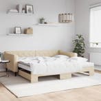 vidaXL Slaapbank met onderschuifbed en matrassen 100x200 cm, Verzenden, Nieuw