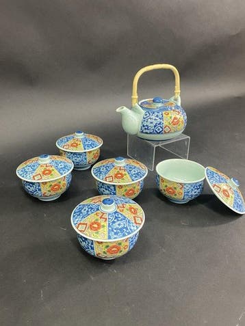 Arita-porselein Kinrai Ko-Imari-stijl theeset (1 theepot
