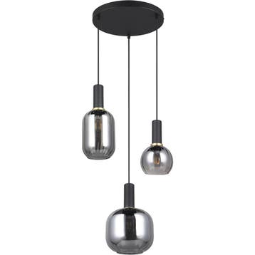 Moderne Metalen LED Hanglamp met Glas - Zwarte LED Hanglamp, Huis en Inrichting, Verzenden, Nieuw