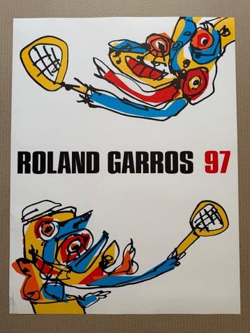 Antonio Saura - Roland Garros, 1997, copyright Antonio, Antiquités & Art