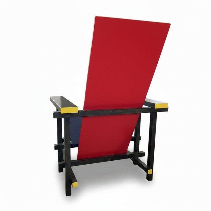 Cassina - Gerrit Rietveld - Fauteuil - Chaise rouge et bleue, Antiek en Kunst, Antiek | Meubels | Stoelen en Sofa's