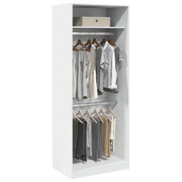 vidaXL Kledingkast 80x50x200 cm bewerkt hout wit, Verzenden, Nieuw