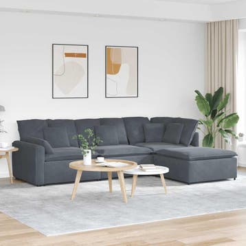 vidaXL Modulaire bank met voetenbank en kussens fluweel, Huis en Inrichting, Verzenden, Nieuw