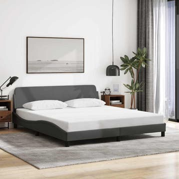 vidaXL Bedframe Dover stof donkergrijs 160x200 cm, Verzenden